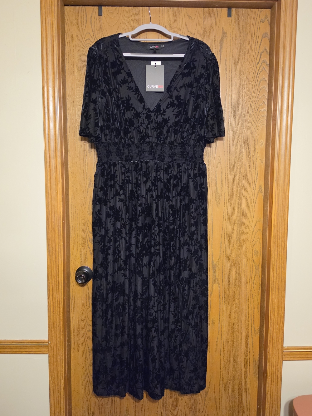 Curveins Black Velvet Dress